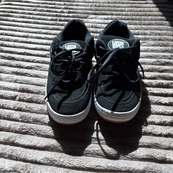 Vans Kids Black Low-Top Skate Sneakers with White Soles